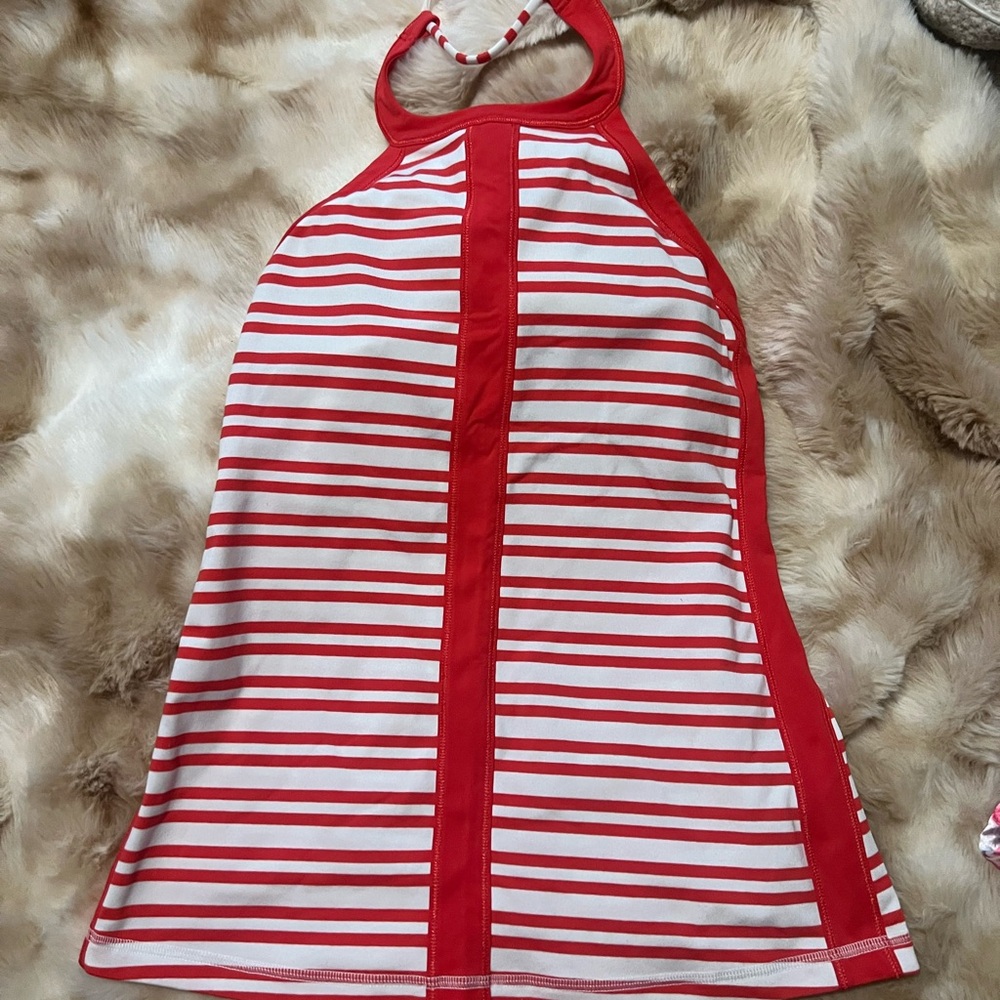 Vintage Lululemon Red and White halter top
